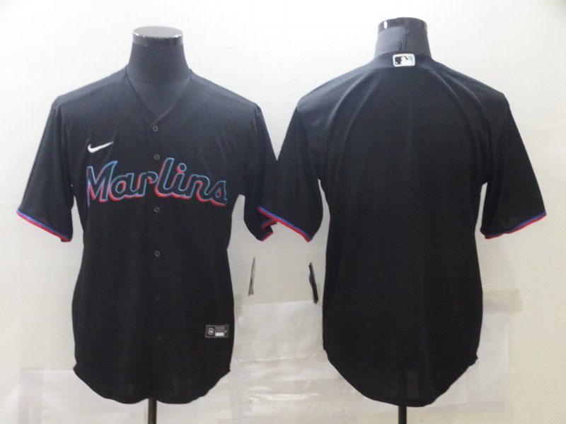 Men Miami Marlins Blank Black Game 2025 Nike MLB Jersey style 1->miami marlins->MLB Jersey